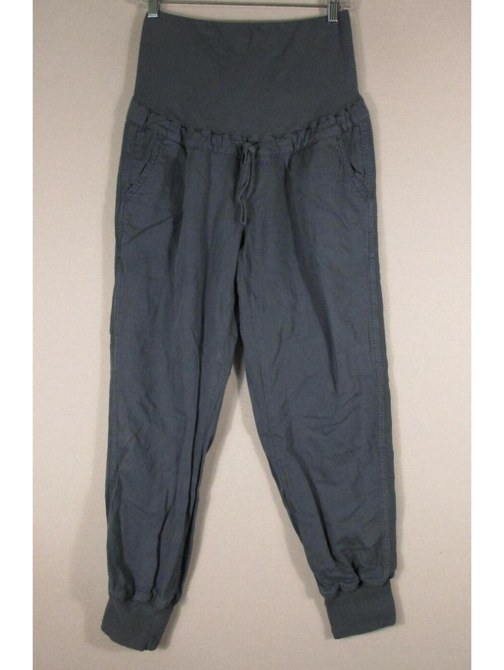 Gap Maternity Womens High Waist Jogger Pants Tapered Leg Size XS Blue